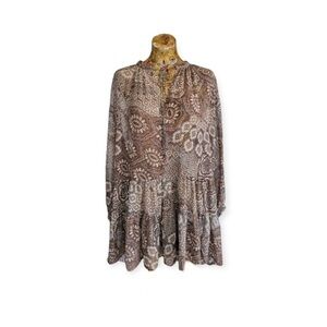 H&M L.O.G.G dress boho LARGE sheer loose casual